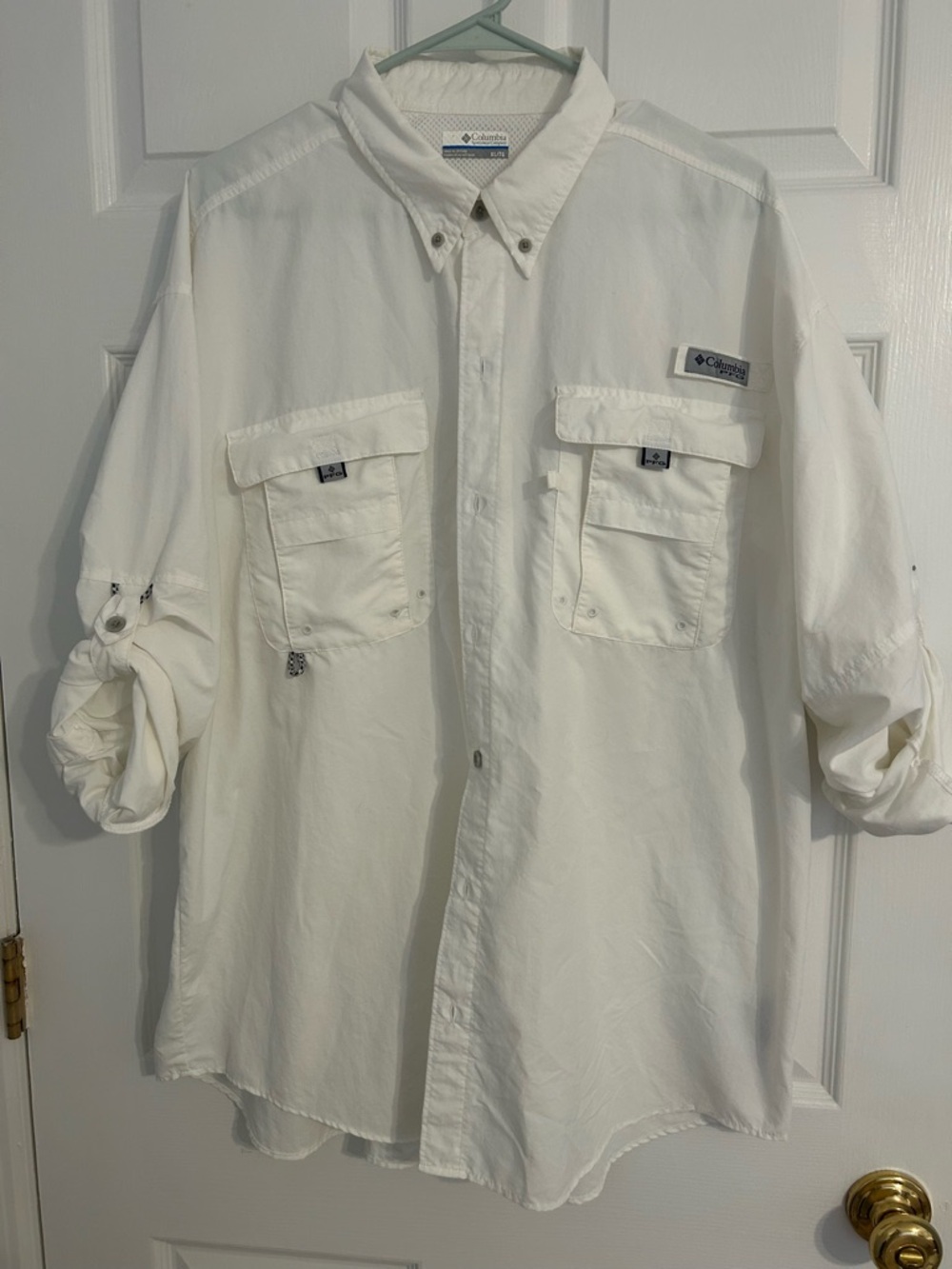 Columbia PFG White Chest-Pocket Performance Shirt